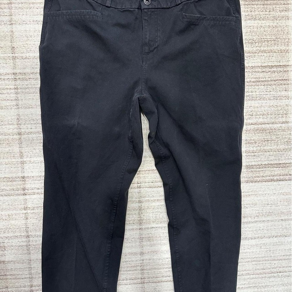 Banana Republic Women's Pants 16 Black Chino Denim Frayed Office Casual Classic